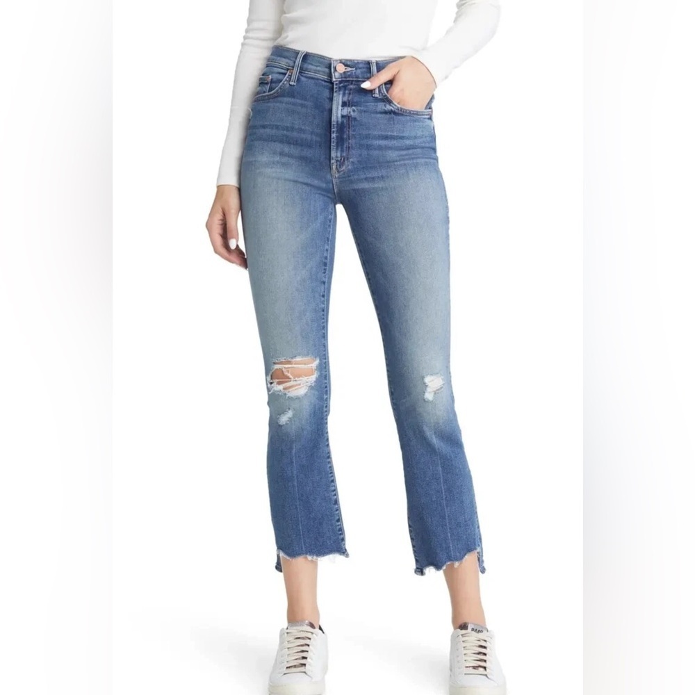 MOTHER THE INSIDER HIGH WAIST CROP STEP CHEW HEM JEANS Size 26